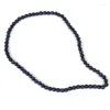 Mavi ve siyah zincirler 6 mm l-pis la-z-u-i-i kolyeye geri döner.