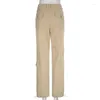 Women's Pants Xpqbb Y2K Cargo Women 2023 Summer Streetwear Drawstring Baggy Joggers Trousers Female Khaki Casual Loose Wide Leg