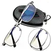 Zonnebril Mannen Vrouwen Opvouwbare Clear Leesbril Grid Case Met Riemclip Verziend Brillen Bril 1.0 1.5 2.0 2.5 3.0 019