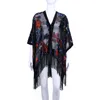 Vrouwen Badmode Bohemian Verbrande Pluche Kimono Kort Vest Met Kwastje Strand Cover-up Luxe Vakantie Casual Sjaal JYPJ