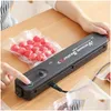 Baking Pastry Tools Kitchen Vacuum Food Sealer 220V/110V Matic Commercial Household Packaging Hine Include 10Pcs Bags Drop Deliver Dhqbk