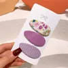 Horquillas florales de tela coreana para niña bebé, pinzas para el pelo a cuadros para niños, pasadores bonitos de princesa para niños, horquilla con flequillo, Clip lateral