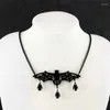 Colares com Pingente Morcego Gótico Colar Com Strass Preto Vampiro Punk Criatividade Jóias Presente Halloween Moda Homem Mulher