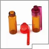 Packing Bottles Wholesale Packaging Colorf 36Mm 51Mm Travel Size Acrylic Plastic Bottle Snuff Snorter Dispenser Glass Pill Case Vial C Dhffn