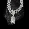 Pendant Necklaces Personality Jesus Head Crystal Necklace Cuban Chain Iced Out For Jewelry HipHop Men Women Fashion Accessories