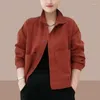Women's Jackets Shirt 2023 Autumn And Winter Casual Solid Color Loose Thin Basic Jacket Trendy Tops Blouser Female
