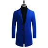 Męskie okopy płaszcze długi płaszcz 2023 Autumn Windbreaker Business Fashion Slim Fit Klasyczny kolor stały