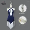 Scene Wear Professional Senior Latin Dance Dress Blue Sex Woman Evening Ballroom Fringe Kirt Line Suit Prom Costume Cabaret Samba