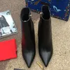 Hochwertige Lederstiefel, luxuriöse Designer-Damenschuhe mit spitzer geschlossener Zehenpartie, solide Knöchel-Reißverschluss-Booties, modische, speziell geformte 105-mm-High-Heel-Stiefelgröße 3–11