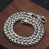 Chains S925 Sterling Silver Six-Character Truth Pestle Men's Everything Match 5mm Rope Necklace Hip Hop Punk Boutique Jewelry