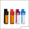 Packing Bottles Wholesale Packaging Colorf 36Mm 51Mm Travel Size Acrylic Plastic Bottle Snuff Snorter Dispenser Glass Pill Case Vial C Dhffn