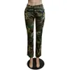 Womens Pants Capris Camo Cargo for Women Camouflage Trouser Army Green Y2k Sweatpant Mid Waist Buttom Up All Match Streetwear Fashion 230731