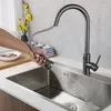 Kitchen Faucets Digital Display Automatic Smart Faucet Deck Mounted Cold& Water With Handle Two Model Out Pull