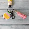 Keychains silikonpärlor Apple Shape Pencil Charms Breakaway Long Lanyards Gifts till lärare