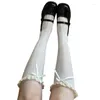 Women Socks Japanese Stockings Lace Bunching Women's Korean-Style Thigh High Ruffle Drop