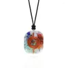 Chains 7 Style Colorful Crystal Stone Pendant Fashion Women's Necklace Geometric Round Water Drop Resin For Men Jewelry Gifts