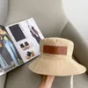 디자이너 넓은 챙서 버킷 모자 여름 남자 여자 끈 스트로트 햇볕 모자 양동이 대비 색상 캐주얼 태양 모자