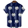 Camisas informales para hombre con estampado de flamencos para hombre moda playa vacaciones manga corta Top Streetwear 2023 ropa masculina