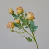 5 head burnt edge rose retro imitatie zijden bloem decoratie nep bloem imitatie droge bloem thuis zachte decoratie bruiloft bloemen