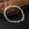 Urok bransoletki 6 mm Glass Crystal Moonstone wielokolorowy Matowy Matowy Lśniący Kamienna Kaliwowa Bransoletka ręcznie robiona na rękę