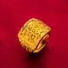 Wedding Rings QEENKISS 24KT Yellow Gold Ring For Men Square FA FU Adjustable Party Jewelry Wholesale Gift RG567 230801