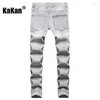 Men's Jeans Kakan - European And American Ripped Straight Leg For Men Casual Mid Rise Youth Long K44-5016