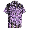 Männer Casual Hemden Lavendel Pflanze Blume Lose Hemd Männlich Urlaub Schöne Blumen Design Kurzarm Harajuku Oversize Blusen