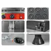 Matbearbetning kommersiella 9 stycken Donut Maker Donut Waffle Baker Machine