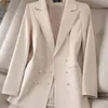 Costumes pour femmes printemps automne vêtements d'extérieur à manches longues Blazer femmes rose noir Beige femme mode vêtements de travail veste manteau dame bureau Blazers