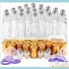Packing Office School Business & Industrialpacking Bottles 24 Pack 10 Ml Clear Glass Roller With Golden Lids Balls1 Drop Delivery 250S