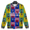 Herenjassen Wonder Egg Priority Baseball 3D Anime Pattern Jacket Fitness Jassen Fashion Cartoon Printing Unisex Casual Sweatshirts