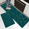 Ковры зеленые геометрические коврики для печати кухонные коврик для входного швейцар
