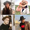 Sombreros de ala ancha, sombrero Fedora de cubo, sombrero de mujer de invierno de lujo para hombres, moda Formal para boda, decoración de fieltro Jazz 230801