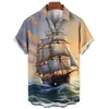 Camicie casual da uomo Vintage Grafica nautica 3d Abbigliamento Top manica corta oversize Abbigliamento estivo 5xl Per uomo hawaiano 2023