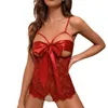 Conjunto de sutiãs feminino sem virilha lingerie sexy com recorte floral rendado body com alça fina ajustável