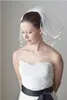 Véu de Noiva Véu Elegante Curto 2 Camadas Com Pente Feminino Acessórios de Casamento Tule Borda de Cetim