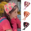 Cachecóis Coreano Ins Knit Headband Feminino Doce Crochê Oco Toalha Triangular Primavera E Verão Viagem Po Cabelo Literário Japonês