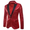 Abiti da uomo Blazer Shiny Gold Paillettes Glitter Impreziosito Blazer Jacket Uomo Nightclub Prom Suit Costume Homme Abiti di scena Per cantanti 230731