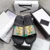 2023 diseñador hombres mujeres sandalias con caja de flores correcta bolsa de polvo zapatos estampado de serpiente diapositiva verano ancho plano sandalia zapatilla tamaño 35-48 B2