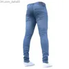 Jeans da uomo Jeans da uomo Pantaloni da uomo Cerniera Stretch Pantaloni casual slim fit Uomo Plus Size Matita Denim Skinny per uomoZ230801 da uomo