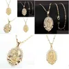 ペンダントネックレス聖なる聖母マリアネックレス宗教Dainty Golden Christian Cubic Zircon Women Collier Femme Jewelry G1206 Drop Del Dhqkx