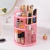 Organizador de maquiagem giratório 360, caixa de armazenamento, plástico ajustável, pincéis de cosméticos, porta-batom, porta-joias de maquiagem, suporte Y111208E