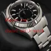 2 colour High Quality Sky-Dweller 42mm 326934 326935 Stainless Steel Mechanical Automatic Movement Mens Watch BLACK Dial Men'325s