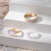 Anneaux De Mariage Tendance De La Mode Unique Design Élégant Délicat Ouverture Réglable Trois Pièces Ensemble Anneau Femmes Bijoux Fête Premium Cadeaux 230801