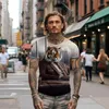 Herren-T-Shirts, Sommer-Shirt, Tiger im Anzug, 3D-gedruckt, Freizeit und lustig, trendig