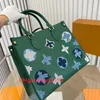 2023 Designer Bag Women Totes Shopping Messenger Embroidery Printing Leather Handbag Dazzling Flower Shopping Bag