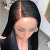 Perucas retas 200% densidade vietnamita cru cabelo humano laço transparente 13x4 peruca frontal completa não processada cor natural