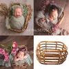 Keepsakes Born Pography Props Retro Rattan Basket Chair Infant Po Recien Baby Girl Boy Posing Bed Bakgrund POGRAFI ACCTIOR 230801