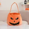 Sacs de bonbons citrouille d'Halloween pour enfants Trick or Treat Seaux de citrouille en polyester pour enfants Costume Party Favors Supplies