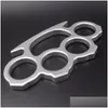 Mässing Knuckles Ready to Ship Gilded Steel Knuckle Duster Color Black Plating Sier Hand Tool Clutch FY4323 Drop Delivery Sports Outd DHT6R